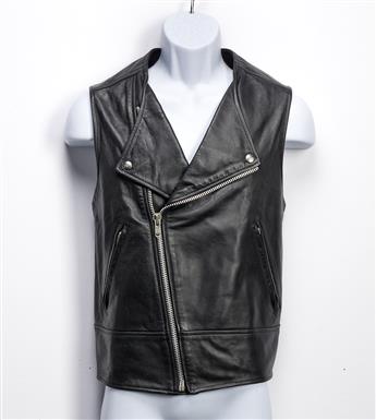 TOM OF FINLAND (after) Sleeveless Black Leather Motorcycle Vest